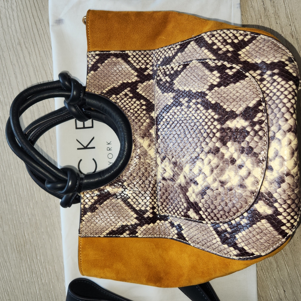 Tan and Brown Shoulder Bag with Exotic Design